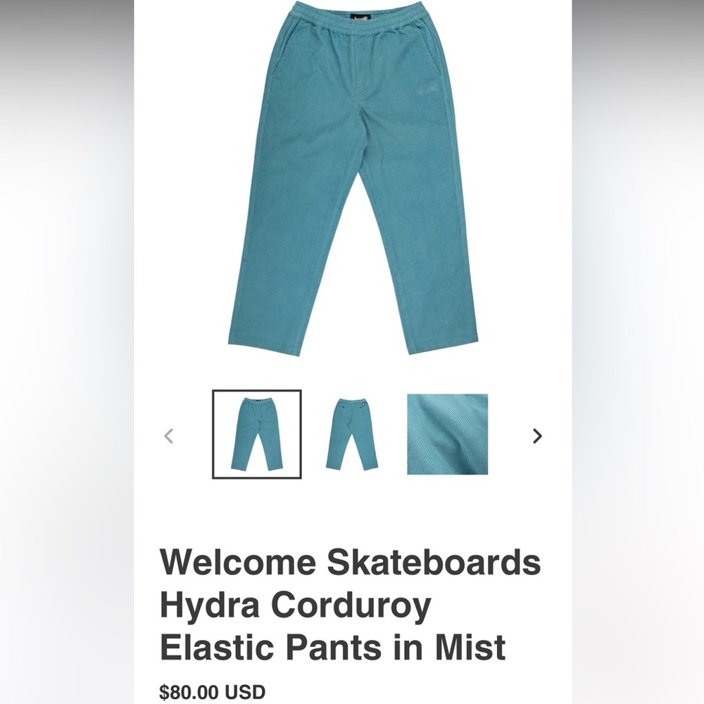 Welcome Skateboards Corduroy Elastic Pants